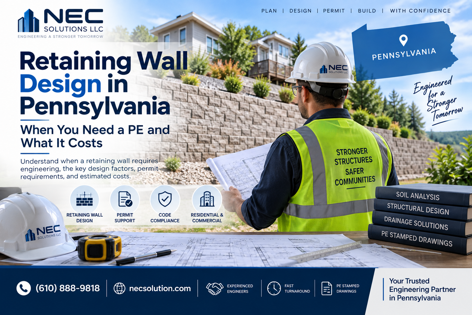 Retaining Wall Design in Pennsylvania: When You Need a PE and What It Costs